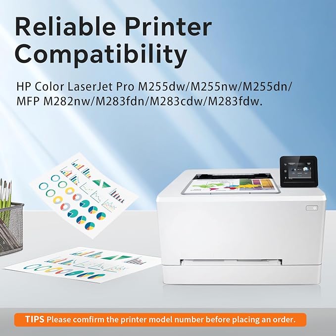 206X Compatible Replacement for Toner Cartridge for HP 206 206X 206A Toner Cartridges 4 Pack High Yield to Use with HP Color Laserjet Pro MFP-M283fdw M283cdw Pro M255dw M283 M255 (BK/C/M/Y 4 Pack)