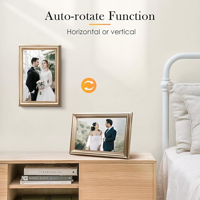 WiFi Digital Picture Frame 10.1Inch IPS 1280x800HD Cloud Smart Digital Photo Frame,16GB Storage, Wall Mountable, Auto-Rotate, Share Photos via App, Send Photos from Anywhere