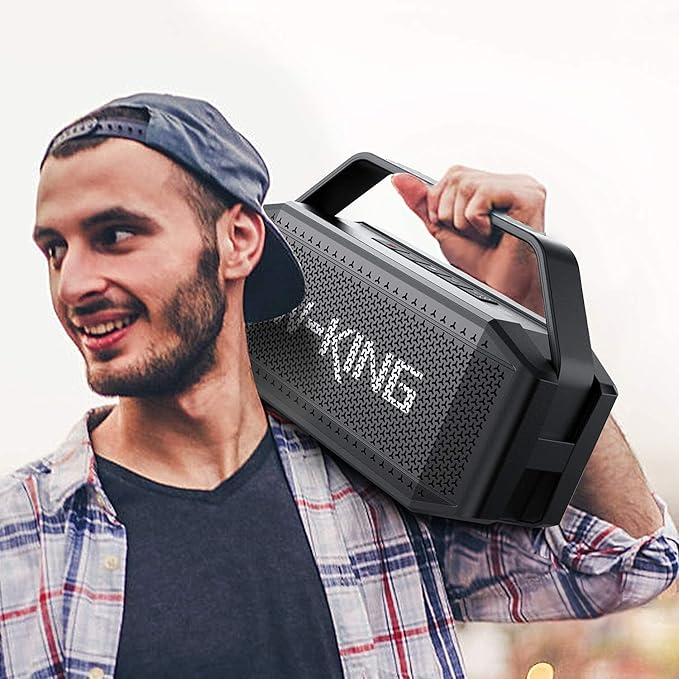 W-KING Portable Loud Bluetooth Speaker, 100W Max Waterproof Outdoor Speakers Bluetooth Wireless, IPX6 Party Big Large Speaker Boombox, 60W Exlarge Deep Bass Passive Radiator/40H/Power Bank/TF/AUX/EQ