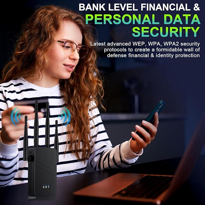 2025 WiFi Extender, 15888 sq.ft Internet Extender WiFi Booster, Long Range Wireless Repeater Signal Amplifier for Home, Mesh Wi-Fi 99% Faster | Broader Than Ever, Support 55+ Devices, 1-Tap Setup