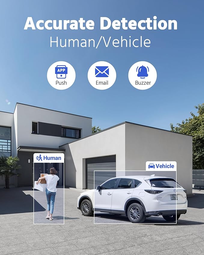 ANNKE 8CH H.265+ 3K Lite Wired Security Camera System with AI Human/Vehicle Detection, 4 x 1920TVL 2MP CCTV IP67 Cameras with Smart Dual Light for Outdoor Use, Color Night Vision, 1TB Hard Drive