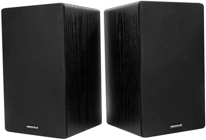 Rockville Pair RockShelf 64B V2 400W Black 6.5" Bookshelf Speakers, 4 Ohm, Kevlar Woofers, Silk Dome Tweeter, Wall-Mountable, for Home Theater and Music Enthusiasts