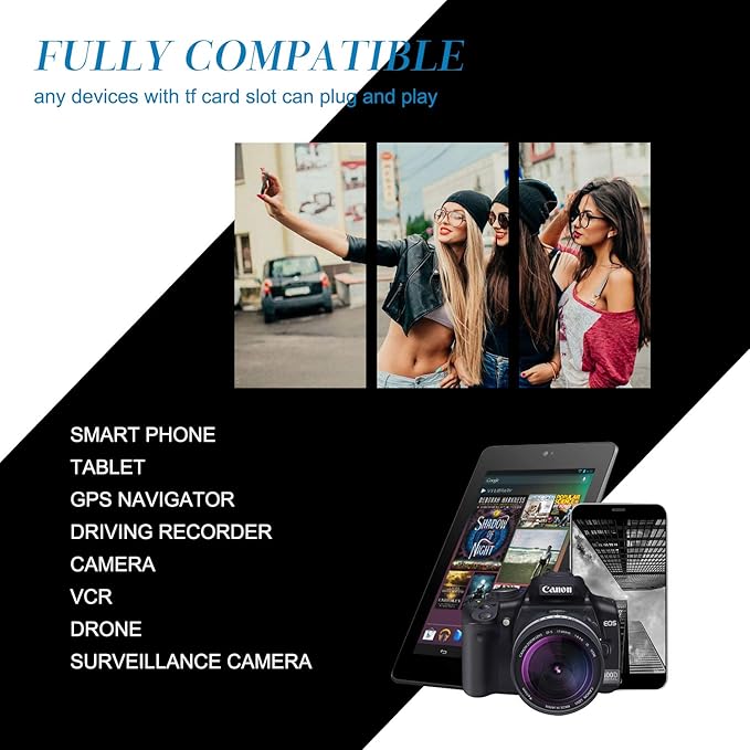 128 GB Micro Memory Card with Adapter, TF Card Class 10, high Speed sd Card for Camera/Smartphone/Tablet/Drone (Blue 128GB)