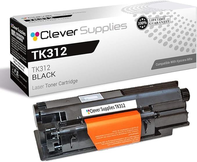 Clever Supplies CS Replacement Toner Cartridge Compatible with Kyocera-Mita TK312 Black FS-2000D, FS-3900D, FS-3900DN, FS-3900DTN, FS-4000DN, FS-4000DTN Black