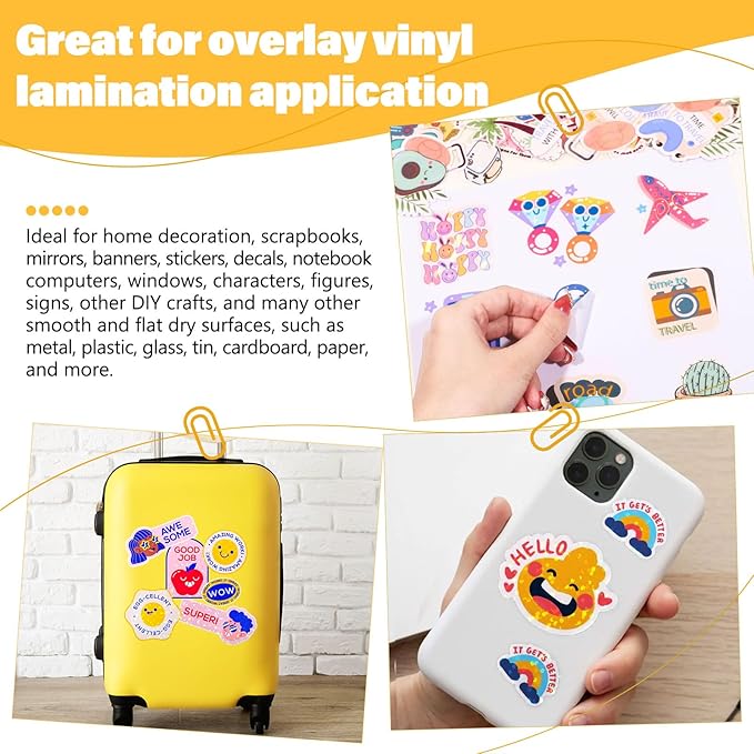 TECKWRAP Holographic Laminate Sheets for Stickers Self Adhesive Vinyl Laminating Sheets Holographic Sticker Paper Clear Vinyl for Inkjet Printer 8.26" x 11.69" A4 28 Sheets (Rainbow,Gem,Star, Sparkle)