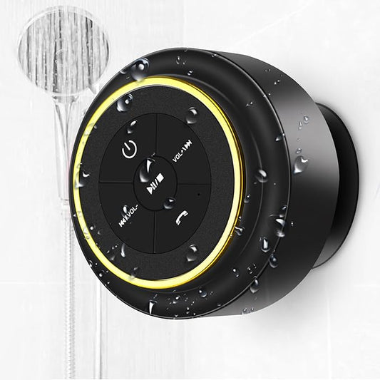 Bluetooth Shower Speaker, Portable Waterproof Speakers with Suction Cup, Wireless Outdoor Speaker for Pool, Camping, Beach, Hiking, Kayaking, Great Gift for Men, Women
