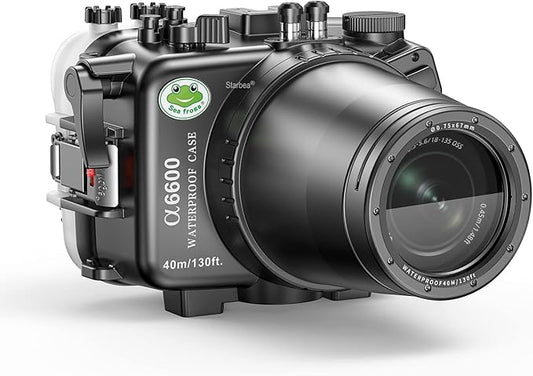 Sea frogs Underwater Camera Case Compatible with Sony A6600 90MM IPX8 40m/130ft Maximum Diving Depth Waterproof Camera Housing for Diving, Surfing, Rowing, Skiing