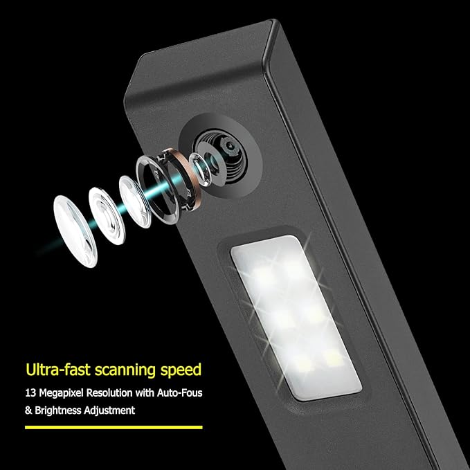 NetumScan 13MP Book Document Camera for Teachers, Multi-Language OCR Recognition by AI Technology, Foldable & Portable, Real-time Projection, Video Recording, Capture Size A3/A4-Windows,Mac OS,Linux