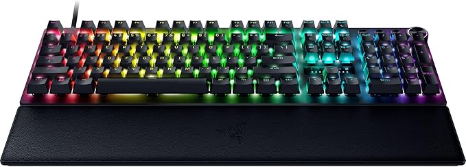 Razer Huntsman V3 Pro Esports Gaming Keyboard: Analog Optical Switches - Razer Snap Tap - Rapid Trigger - Adjustable Actuation - Media Keys & Dial - Doubleshot PBT Keycaps - Wrist Rest - Black