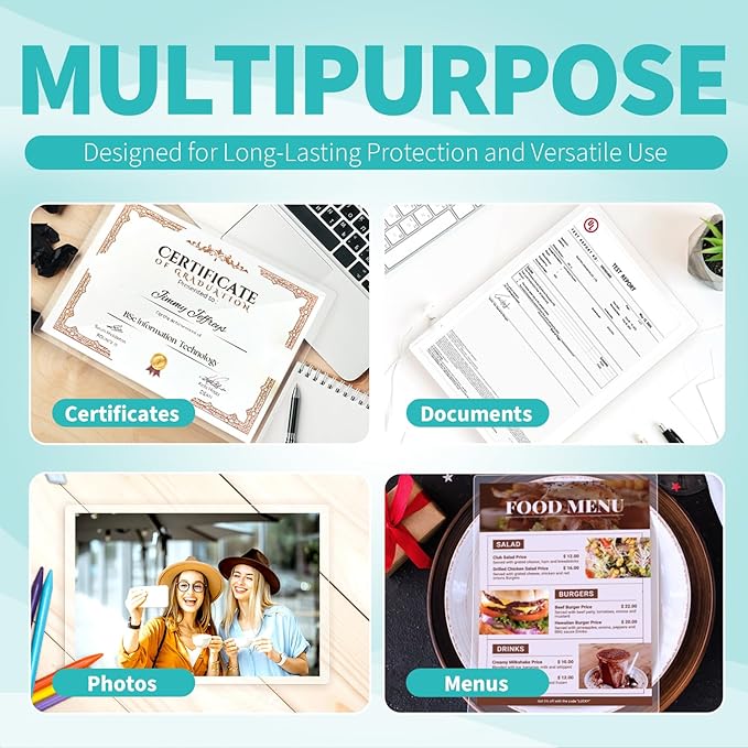 Binditek 50 Pack 10 Mil Thermal Laminating Pouches, 9x11.5 Inches Laminating Sheets, for Letter Size, Ultra Clear, Glossy, Hold 8.5x11 Inches, Heat Seal, School Office Supplies