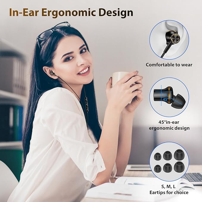 COOYA USB C Headphones for Samsung Z Fold Flip 7 S25 Ultra A16 Magnetic Wired Earbuds HiFi Stereo Type-C in-Ear Earphone w/Remote & Mic for iPhone 17 16 Pro iPad 10 Pixel 9 8 School Chromebook Laptop