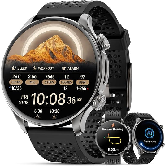 GPS Smart Watches for Men (Answer/Make Call), 1.60" AMOLED Display Smartwatch, 170+ Sports Modes Fitness Tracker Watch with Compass Pedometer, 5ATM Waterproof Mens Smart Watch for Android iPhone