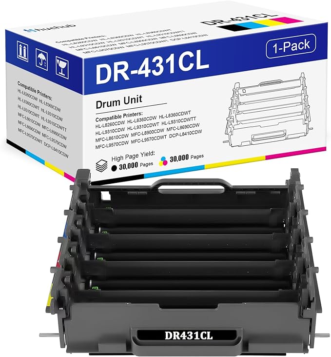 DR431CL Drum Unit Replacement for Brother DR-431CL DR431 Drum Unit for HL-L8260CDW HL-L8360CDW HL-L9310CDW MFC-L8610CDW MFC-L8900CDW MFC-L8690CDW MFC-L9570CDW DCP-L8410CDW Printer, (Not Toner)