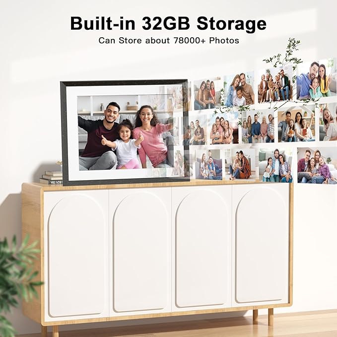 Smart Digital Picture Frame WiFi-Cloud-Photo-Frame - 9.7 inch IPS Touch Screen Digital Frame 32GB, Motion Sensor, Auto Rotate, Full Function, Share Photo Video via App Email Anywhere, Gift for Mom Dad