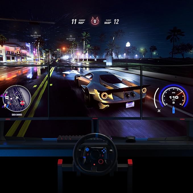 KOORUI 24 inch Curved Gaming Monitor 180Hz FHD 1080P Computer Monitor, 1ms 1500R Display, Adaptive Sync, FreeSync Premium, HDMI 2.0X2 & DP 1.2, VESA, Tilt, 24E6CA