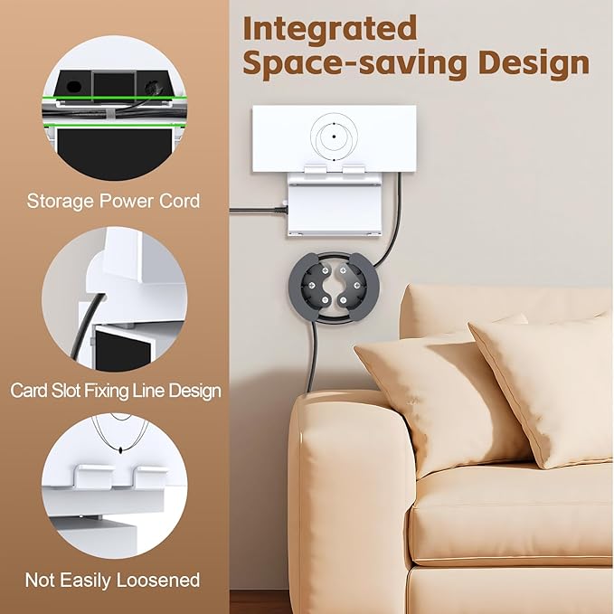 UBeesize Starlink Mount, Standard Gen 3 Router Wall Mount with Cable Caddy, All in One Wall Holder for Starlink Standard V3 Mesh Router and Power Supply