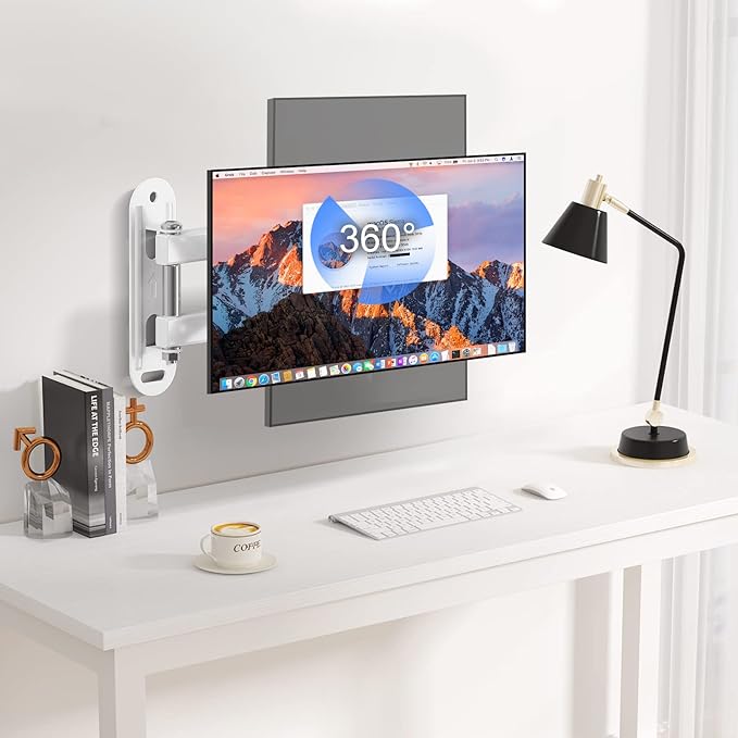 Suptek TV Wall Mount Swivel Tilt Rotation Full Motion Adjustable Articulating for Most 15-32 inch LED, LCD Monitor Wall Mount VESA 75,100, White (MA2720W)