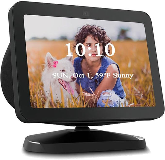 Adjustable Stand for All-new Echo Show 8 (3rd Gen, 2023 release), Smart Display Magnetic Stand Mount Compatible with Echo Show 8 (3rd Gen), with 360 Degree Rotation Tilt and Anti-Slip Base (Black)