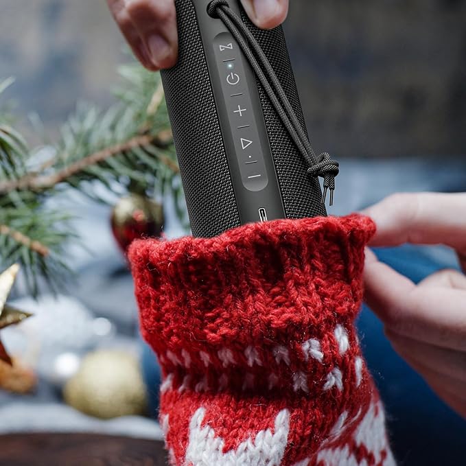 MIATONE Bluetooth Speakers 36W Portable Speaker with Stereo Sound Bass, Bluetooth 5.3 Wireless USB Type C Outdoor, 5000mAh 24H Playtime IPX7 Waterproof, Boy Friend Gifts for him (Black)