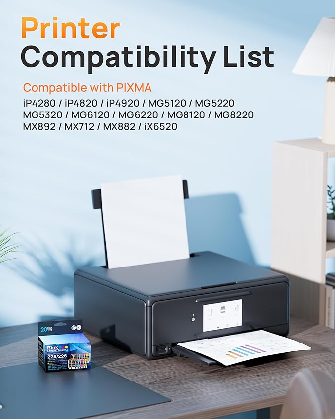 E-Z Ink Compatible Ink Cartridge Replacement for Canon PGI-225 CLI-226 PGI225 CLI226 to use with MG6220 MG6120 MG5320 MX882 MX892 (4 Large Black, 4 Cyan, 4 Magenta, 4 Yellow, 4 Small Black) 20Pack