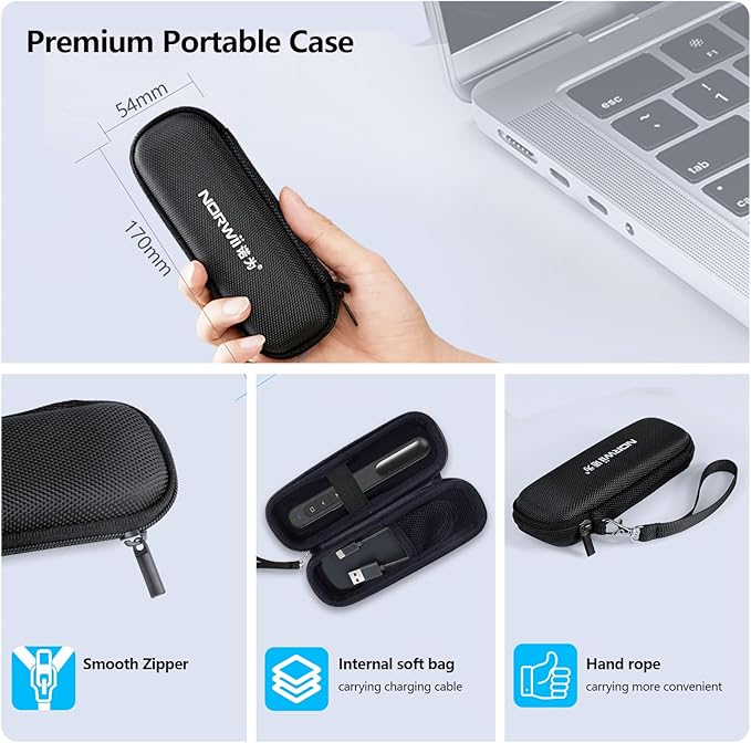 Norwii N76 Rechargeable Presentation clicker with Pointer, Long Range Presentation Remote, Wireless Presenter for PowerPoint Presentations, Slide Control (Green Light)