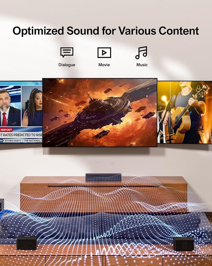 ULTIMEA 5.1 Virtual Surround Sound Bar, 320W Home Theater Surround System with Adjustable Speakers & Subwoofer, TV Speaker Soundbar, Sound Bar for Smart TV, Bluetooth 5.3, Easy Setup, Poseidon D50