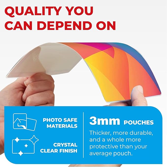 3MIL Thermal Laminating Sheets (100 Count) 9x11.5 inch, Letter Size, Dry-Erase Friendly Laminating Pouches, Compatible with Laminator, Crystal Clear Laminated Finish