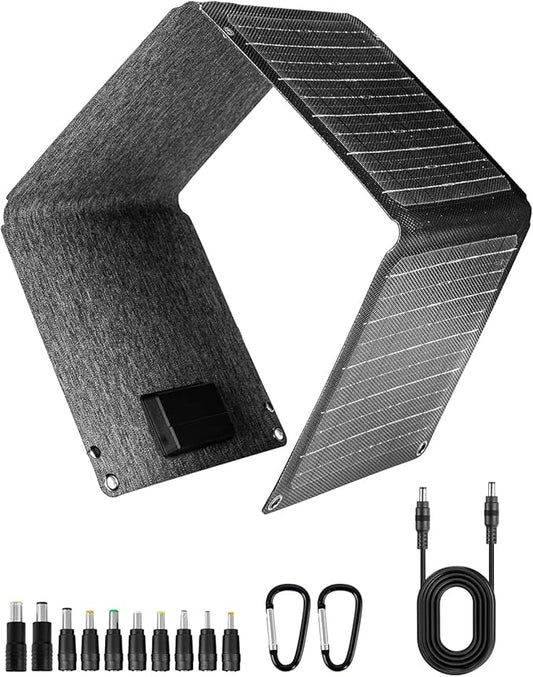 Foldable Solar Panel Charger - Portable 30W & 60W High-Efficiency Panels with USB-C and DC Outputs for Camping, Hiking, and Backup Power (30W)