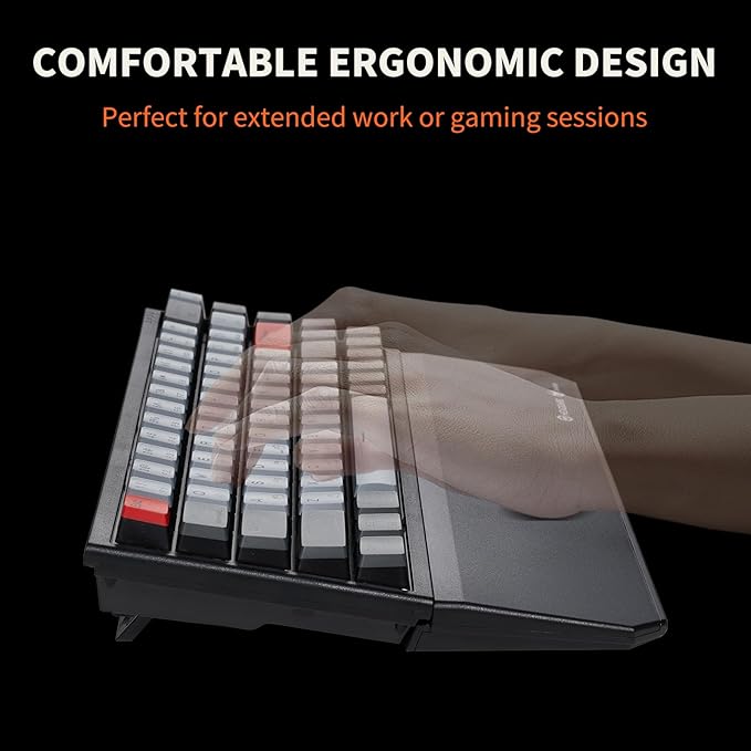 Hexgears X1 Pro Wireless Mechanica Keyboard, Hot-swappable Linear Switch Gaming Keyboard Bluetooth/2.4G/USB-C Mini Compact with Wrist Rest - Blakc/Gray