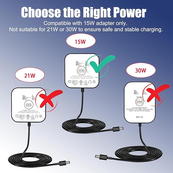 White 15W Power Adapter Compatible with Echo Dot 3rd/4th/5th Gen Echo Po Echo Show 5 (1st & 2nd Gen) Kids Edition Smart Speaker Charger, 6.6FT Cord, DC Plug Replacement