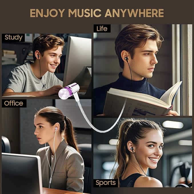 Rayleigh USB C Headphones with Microphone 3 Pack, Wired Earbuds with Heavy Bass, Type C Earphones with Noise Isolating, Compatible with iPad, Android Phones, Fits Most Type C Devices