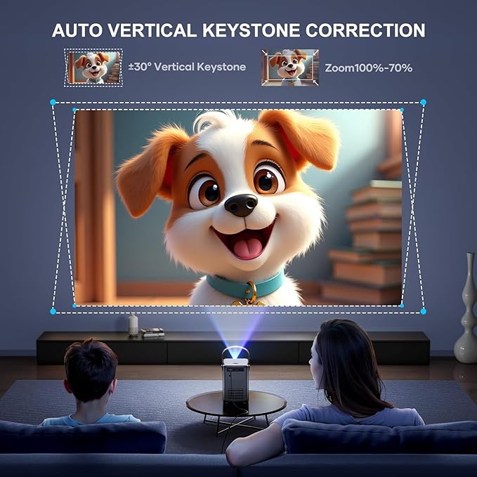 [Electric Focus] Mini Projector with 5GWiFi and Bluetooth, WIMIUS 1080P Outdoor Projector, Portable Movie Projector, 300" Screen, Compatible with iOS/Android/TV Stick/HDMI/PS5 M