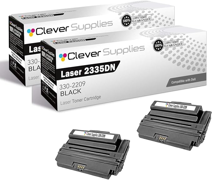 CS Replacement Toner Cartridge Compatible with Dell Laser 2335DN 330-2209 Black Laser 2335dn 2355dn Toner Cartridge 2 Pack