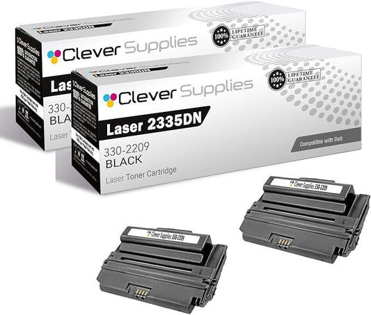 CS Replacement Toner Cartridge Compatible with Dell Laser 2335DN 330-2209 Black Laser 2335dn 2355dn Toner Cartridge 2 Pack