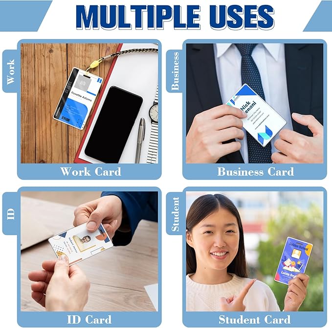 500 Pack 5mil 2.5“x4.2" Thermal Laminating Pouches Badge Laminate Pouches Clear Laminated Luggage Tags Printable Laminator Pouches for Business Permits Cards (500, 2.5" x 4.2"-5mil-with Holes)