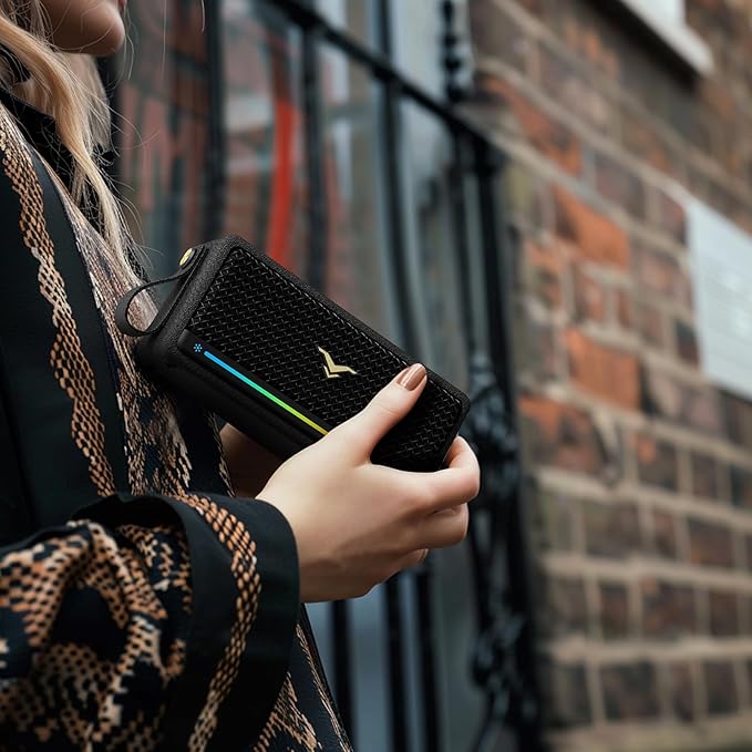 Portable Bluetooth Speakers, IP67 Waterproof Wireless Speaker with Lights, 40W Loud Stereo Sound, Active Extra Bass, Bluetooth 5.3, Dual Pairing, 12H Playtime for Home, Party, Outdoor, Beach, Travel