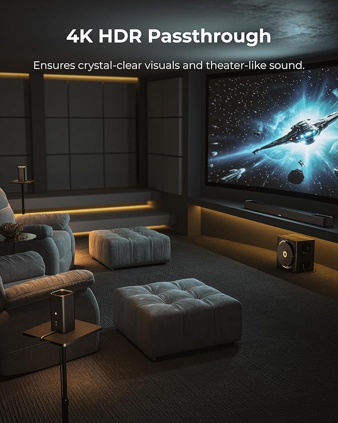 ULTIMEA Skywave X70 7.1.4ch Professional Wireless Surround Sound System for TV w/Dolby Atmos, 980W Sound Bar with 10" Wireless Subwoofer, 20Hz Low Frequency, GaN Amplifier, 4K HDR Pass-Through