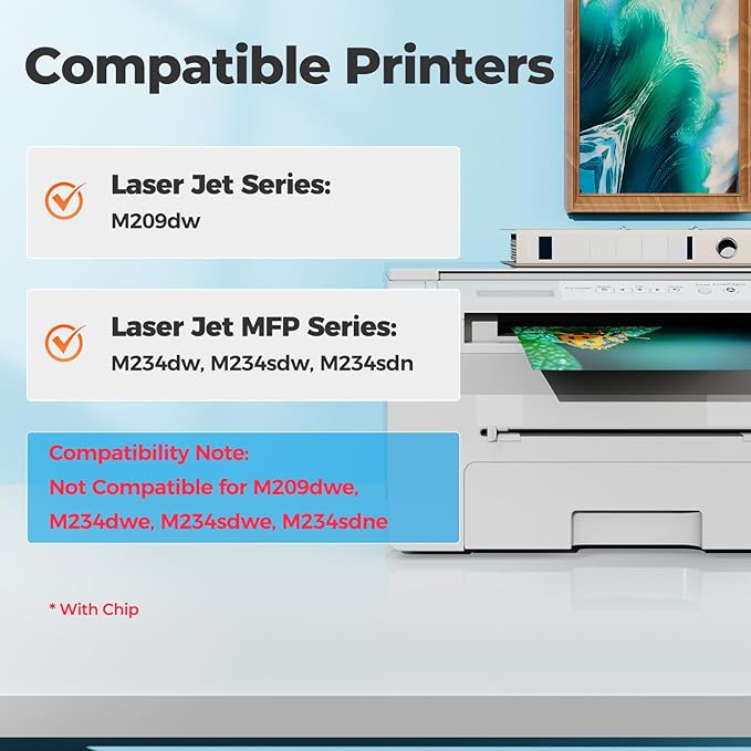 134X Black Toner Cartridges M234dw for HP 134A 134X W134A W1340X Toner Cartridges, Laser Jet M234dw M209dw M234sdw Compatible for HP Laser Jet MFP M234dw, M209dw, MFP M234sdw (2 Black with Chip)