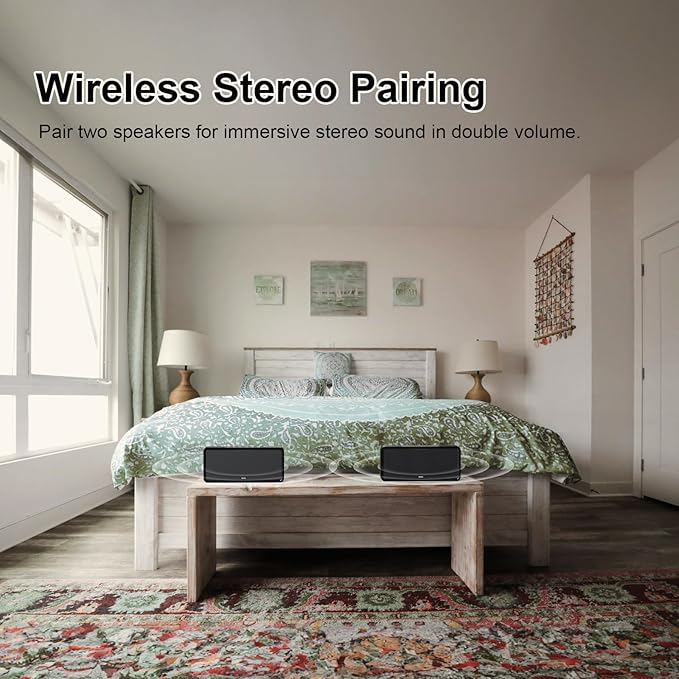 DOSS SoundBox XL Bluetooth Speaker with Subwoofer, 32W Loud Sound with Booming Bass, Dual DSP Technologies, 10H Playtime, USB-C, TWS, 2.1 Audio Channel for Home, Indoor and Office - Upgraded