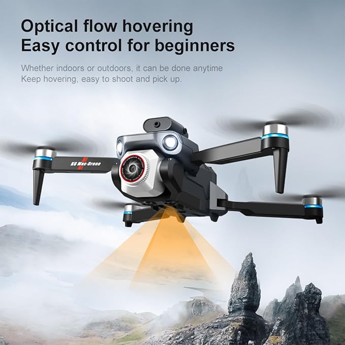 Drone with Screen on Controller, Camera Drones for Adults Beginners, Foldable RC Quadcopter with Screen Remote Controller, Brushless Motor, Auto Return, Headless Mode