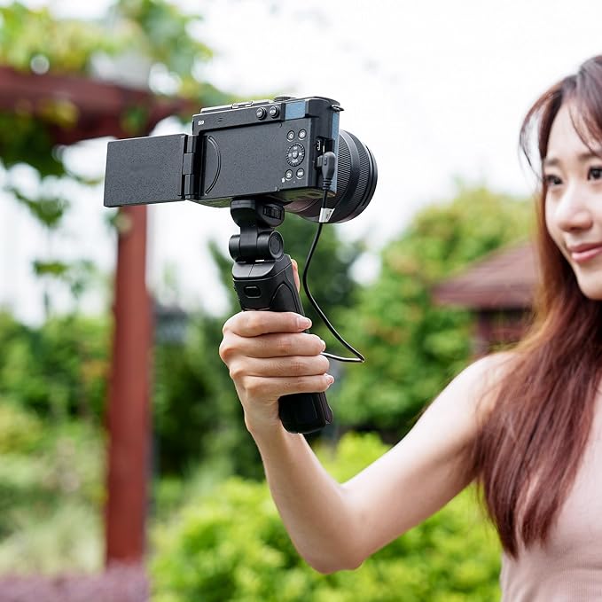 JJC Wired Remote Shooting Grip & Mini Tripod for Panasonic Lumix DC-ZS99 G100D S9 Camera, Replaces Panasonic DMW-SHGR2 Tripod Grip for Selfie Video Recording Vlogging