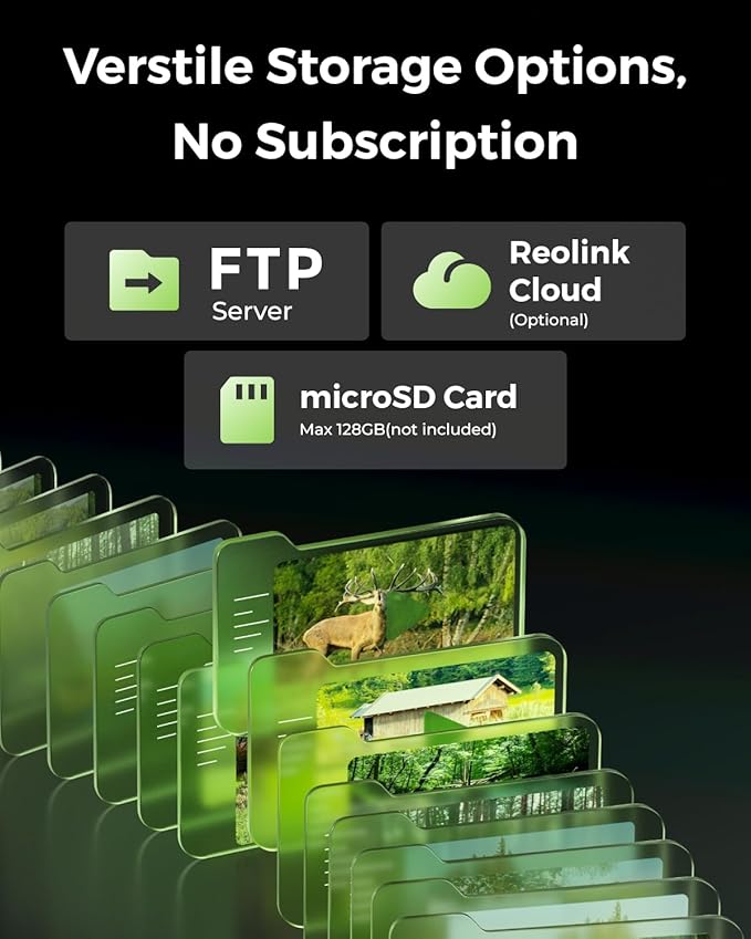 REOLINK 4K Dual Lens 4G LTE Cellular Security Camera, SIM Card Included, Wireless Auto Tracking Trail Camera, 6X Hybrid Zoom, No-Glow IR, Waterproof for Wildlife, TrackMix LTE Trail + Solar Panel 2