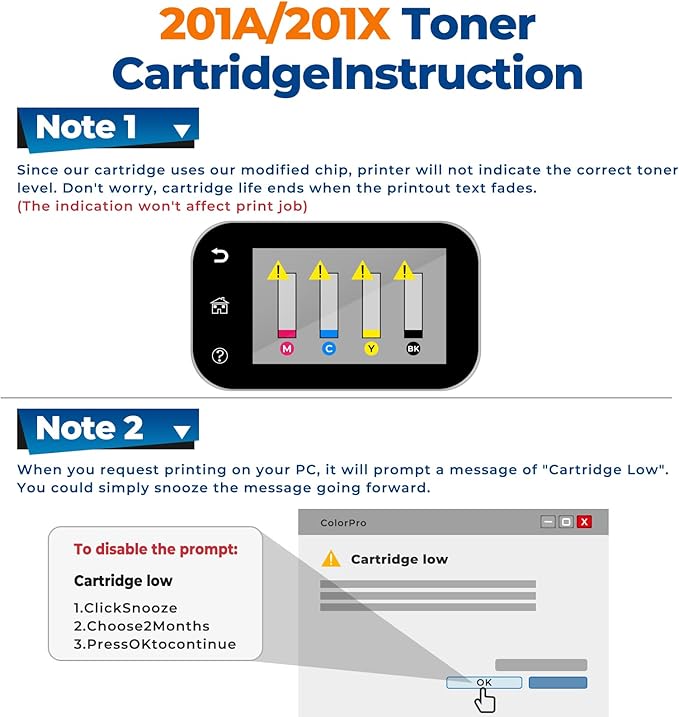 201X Toner Cartridges Replacement Pro MFP M252dw M277dw for HP 201X Toner (with Chip) CF400X CF401X CF402X CF403X Works for M277c6 M277n M277 M252n Printer 4Pack(1BK+1C+1M+1Y)