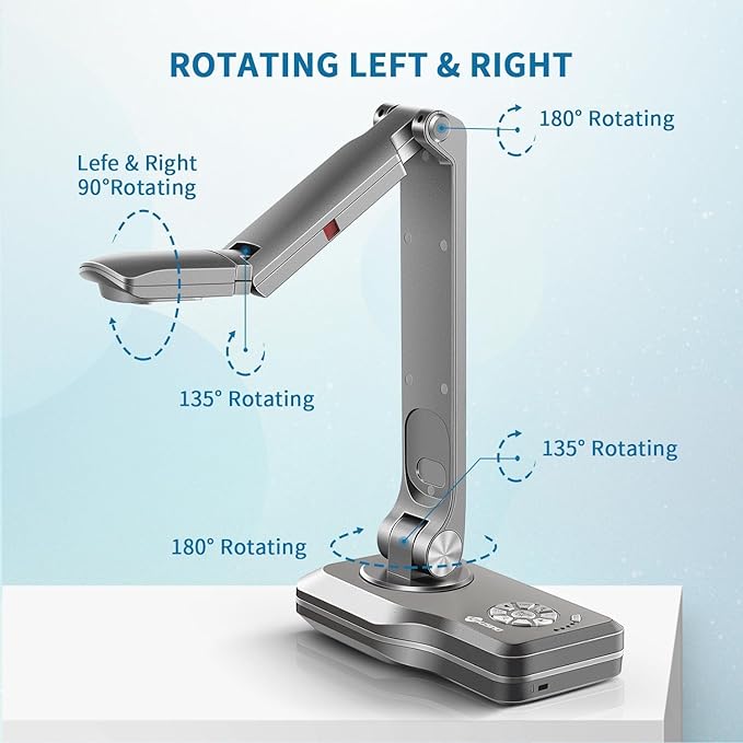 JOYUSING V500-4k VGA/HDMI/USB Three Mode 13MP Document Camera, OCR for Windows, Compatible with Real-time Projection, Web Conferencing, Distance Learning, Remote Teaching - Mac, Windows, Chromebook
