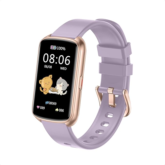Fitness Trackers, 1.47 Inch Smartwatch, Touchscreen Activity Tracker with Thin Smartband Design, 5ATM Waterproof Fitness Watch Blood Oxygen Heart Rate Monitor for Android/iOS (Light Purple)