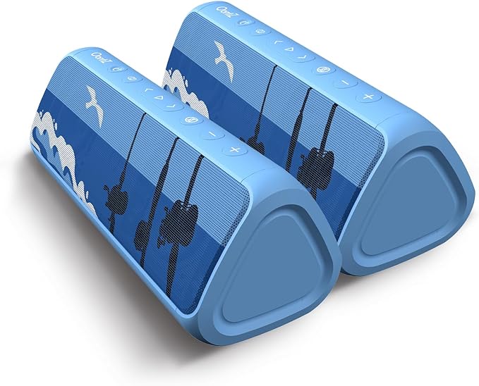 OontZ Pro Portable Bluetooth Speaker 5.0, 2 Pack - 21W High-Power Audio, Deep Bass Boost, Dual Stereo Pairing, IPX7 Waterproof, 100ft Range, Power Bank Feature for Outdoor, Party (Boat Edition, Blue)