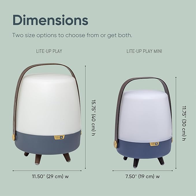 Adesso Kooduu Mini Bluetooth Speaker Lamp – Cordless, Rechargeable Speaker & Lamp for Indoor/Outdoor Use, Ocean