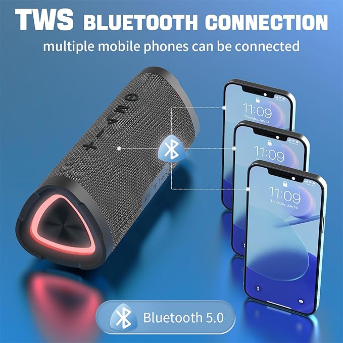 Vanzon Bluetooth Speakers V40 Portable Wireless Speaker V5.0 with 24W Loud Stereo Sound, TWS, 24H Playtime & IPX7 Waterproof, Suitable for Travel, Home&Outdoors