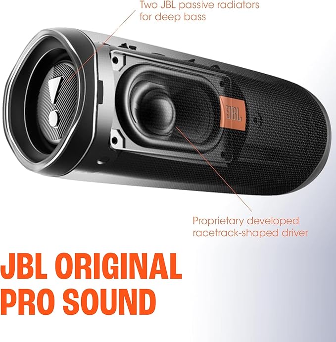 JBL FLIP 5, Waterproof Portable Bluetooth Speaker, White, 3.6 x 3.6 x 8.5