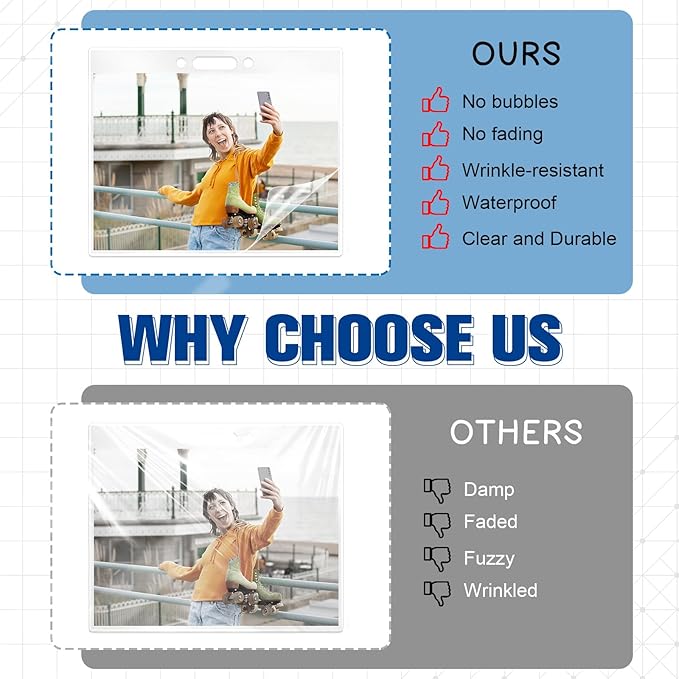 200 Pack 5mil 2.94“x4.13" Thermal Laminating Pouches Badge Laminate Pouches Clear Laminated Luggage Tags Printable Laminator Pouches for Business Permits Cards (200, 2.94"x4.13"-5mil-with Holes)